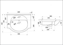 Мебель для ванной Bellezza Миа 60 с нижним ящиком